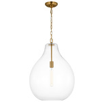 Magnus Pendant - Burnished Brass / Clear