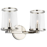 Reynolds Bathroom Vanity Light - Polished Nickel / Clear