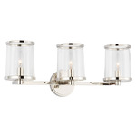 Reynolds Bathroom Vanity Light - Polished Nickel / Clear