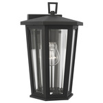 Witley Outdoor Wall Light - Textured Black / Clear Beveled