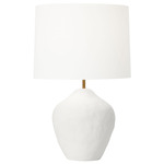 Cadley Table Lamp - Matte White Ceramic / White Linen