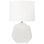 Tallulah Table Lamp - Matte White Ceramic / White Linen