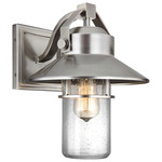 Boynton Outdoor Wall Sconce - Open Box - Painted Brushed Steel / Clear Seeded