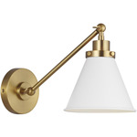 Wellfleet Wall Sconce - Open Box - Burnished Brass / Matte White