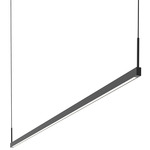 Thin-Line 6 Foot Two Sided Pendant - Overstock - Satin Black / White Acrylic