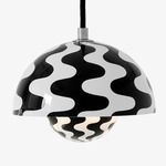 Flowerpot VP10 Pendant - Black & White Pattern