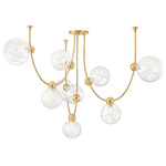 Astraia Chandelier - Vintage Brass / Remolino Blanco