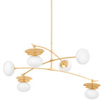 Ceylon Chandelier - Vintage Gold Leaf / Cloud Etched