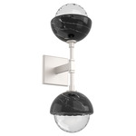 Cabochon Double Wall Sconce - Black Marble / Beige Silver / Clear