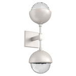 Cabochon Double Wall Sconce - Beige Silver / Clear