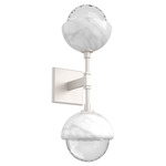 Cabochon Double Wall Sconce - White Marble / Beige Silver / Clear