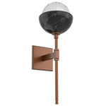 Cabochon Belvedere Wall Sconce - Black Marble / Burnished Bronze / Clear