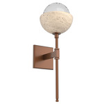Cabochon Belvedere Wall Sconce - Travertine / Burnished Bronze / Clear