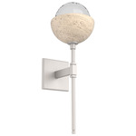 Cabochon Belvedere Wall Sconce - Travertine / Beige Silver / Clear