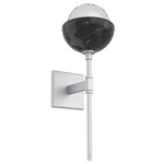 Cabochon Belvedere Wall Sconce - Black Marble / Classic Silver / Clear