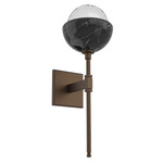 Cabochon Belvedere Wall Sconce - Black Marble / Flat Bronze / Clear
