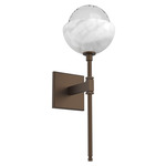 Cabochon Belvedere Wall Sconce - White Marble / Flat Bronze / Clear