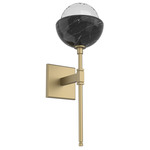 Cabochon Belvedere Wall Sconce - Black Marble / Gilded Brass / Clear