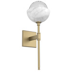 Cabochon Belvedere Wall Sconce - White Marble / Gilded Brass / Clear