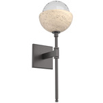 Cabochon Belvedere Wall Sconce - Travertine / Graphite / Clear