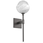 Cabochon Belvedere Wall Sconce - White Marble / Graphite / Clear