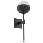 Cabochon Belvedere Wall Sconce - Black Marble / Matte Black / Clear