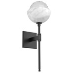 Cabochon Belvedere Wall Sconce - White Marble / Matte Black / Clear