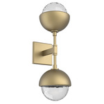 Cabochon Double Wall Sconce - Gilded Brass / Clear