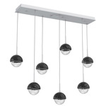 Cabochon Linear Multi Light Pendant - Black Marble / Classic Silver / Clear