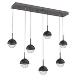 Cabochon Linear Multi Light Pendant - Black Marble / Graphite / Clear