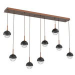 Cabochon Linear Multi Light Pendant - Black Marble / Burnished Bronze / Clear