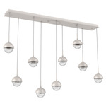 Cabochon Linear Multi Light Pendant - Beige Silver / Clear