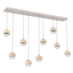 Cabochon Linear Multi Light Pendant - Travertine / Beige Silver / Clear