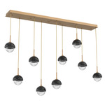 Cabochon Linear Multi Light Pendant - Black Marble / Novel Brass / Clear