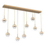 Cabochon Linear Multi Light Pendant - Travertine / Novel Brass / Clear