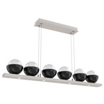 Cabochon Linear Chandelier - Black Marble / Beige Silver / Clear