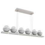 Cabochon Linear Chandelier - White Marble / Beige Silver / Clear