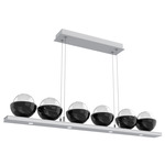 Cabochon Linear Chandelier - Black Marble / Classic Silver / Clear