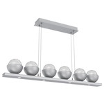 Cabochon Linear Chandelier - Classic Silver / Clear