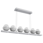 Cabochon Linear Chandelier - White Marble / Classic Silver / Clear