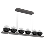 Cabochon Linear Chandelier - Black Marble / Graphite / Clear