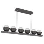 Cabochon Linear Chandelier - Graphite / Clear