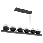 Cabochon Linear Chandelier - Black Marble / Matte Black / Clear