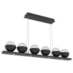 Cabochon Linear Chandelier - Matte Black / Clear