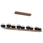 Cabochon Linear Chandelier - Black Marble / Burnished Bronze / Clear