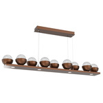 Cabochon Linear Chandelier - Burnished Bronze / Clear