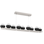 Cabochon Linear Chandelier - Black Marble / Beige Silver / Clear