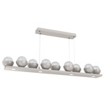 Cabochon Linear Chandelier - Beige Silver / Clear