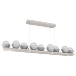 Cabochon Linear Chandelier - White Marble / Beige Silver / Clear