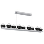 Cabochon Linear Chandelier - Black Marble / Classic Silver / Clear